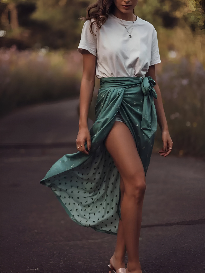 Wrap Drama With a T-Shirt Twist