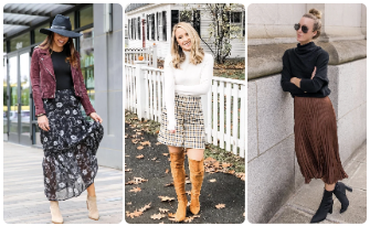 Trendy Fall Skirt Outfits