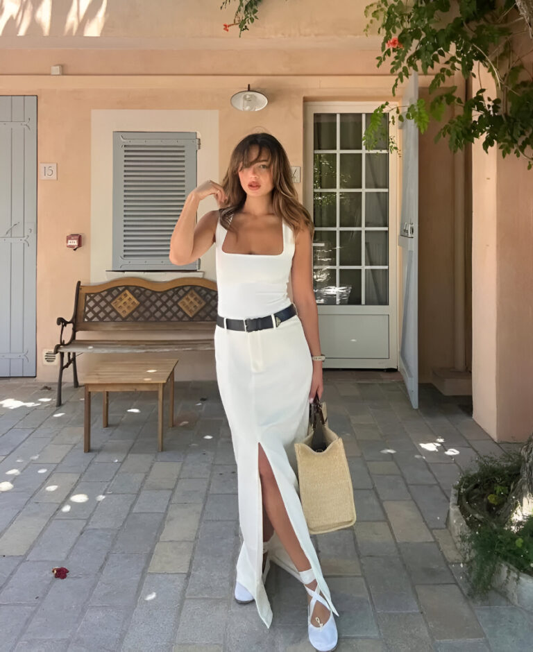 Tank + Skirt + Ballet Flats