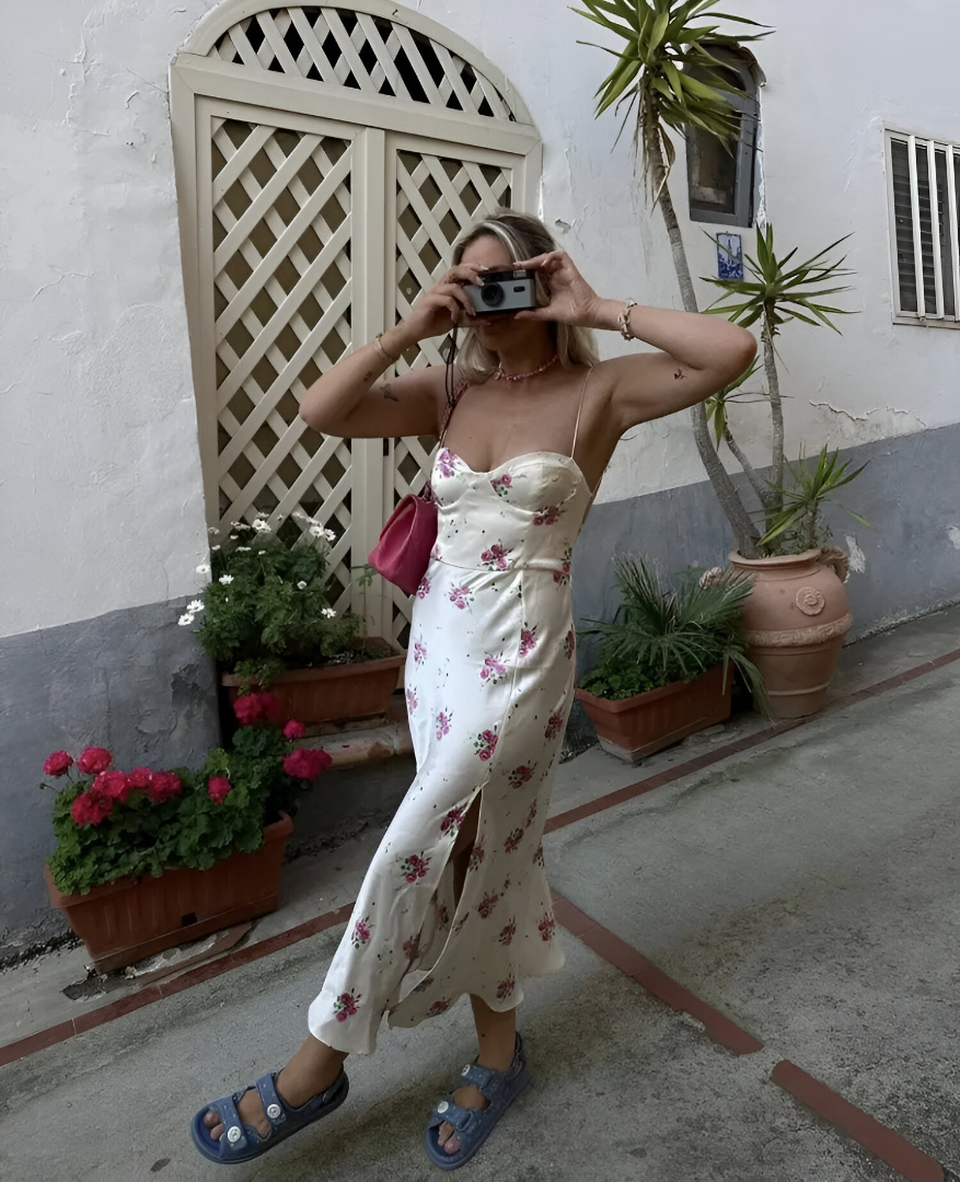 Floral Dress + Sandals