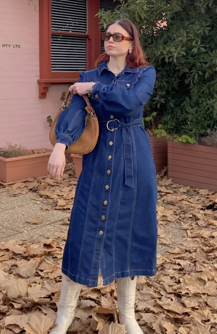 Denim Button-Up Dress