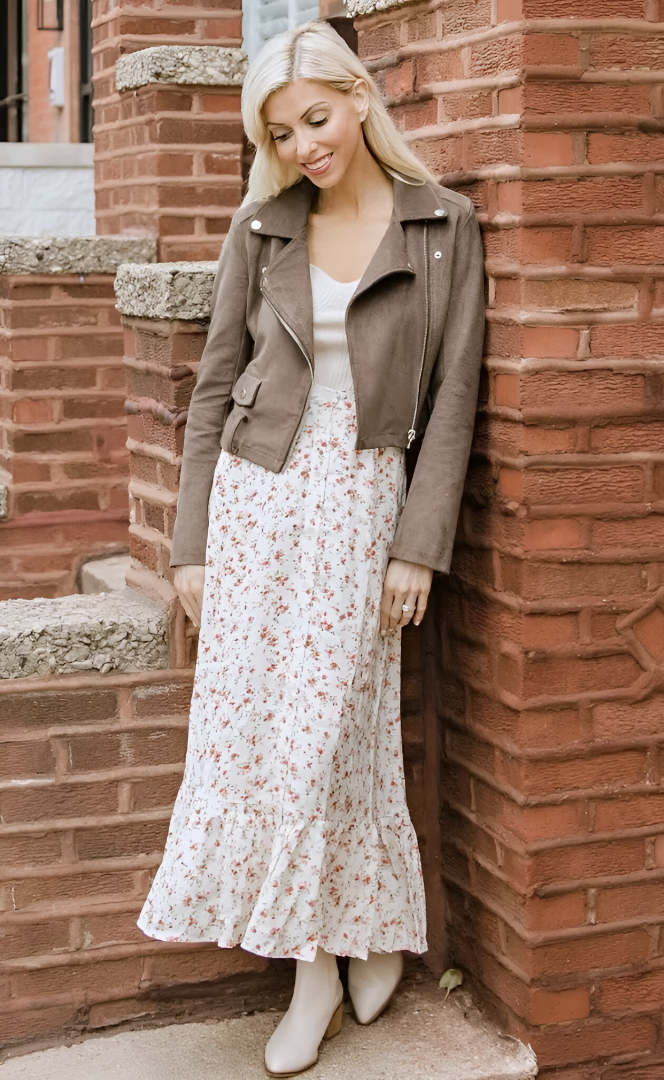 Brown Suede Biker Jacket