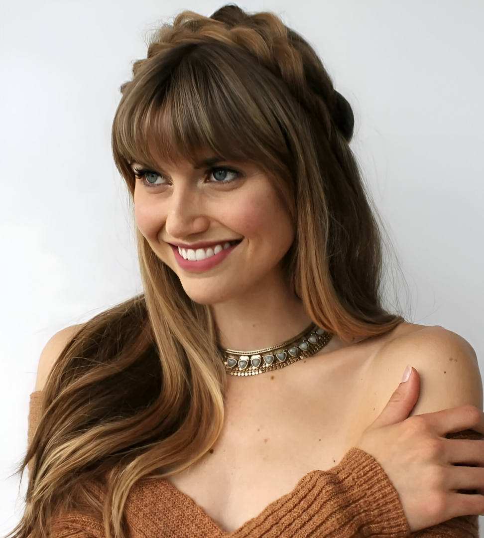 Fall Hair with Braided Crown and Soft Face